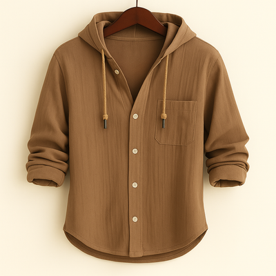 ROSSI ROMA™ | CHEMISE LUXE EN COTON SOUPLE AVEC CAPUCHE
