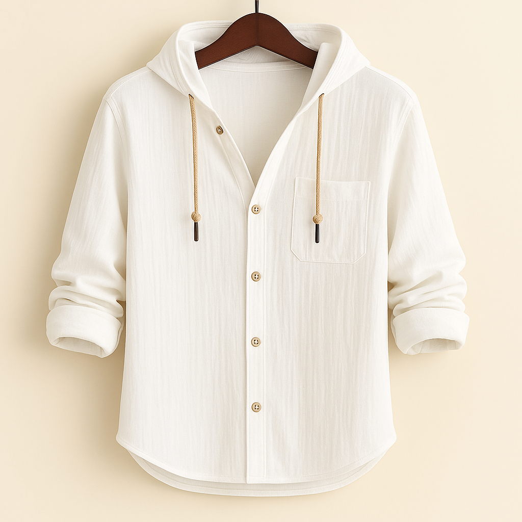 ROSSI ROMA™ | CHEMISE LUXE EN COTON SOUPLE AVEC CAPUCHE