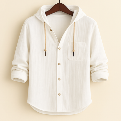 ROSSI ROMA™ | CHEMISE LUXE EN COTON SOUPLE AVEC CAPUCHE