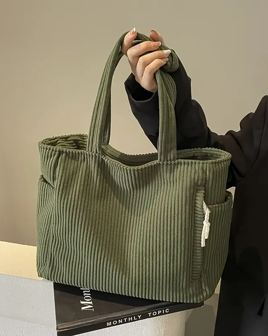 Élise™ | Sac cabas côtelé
