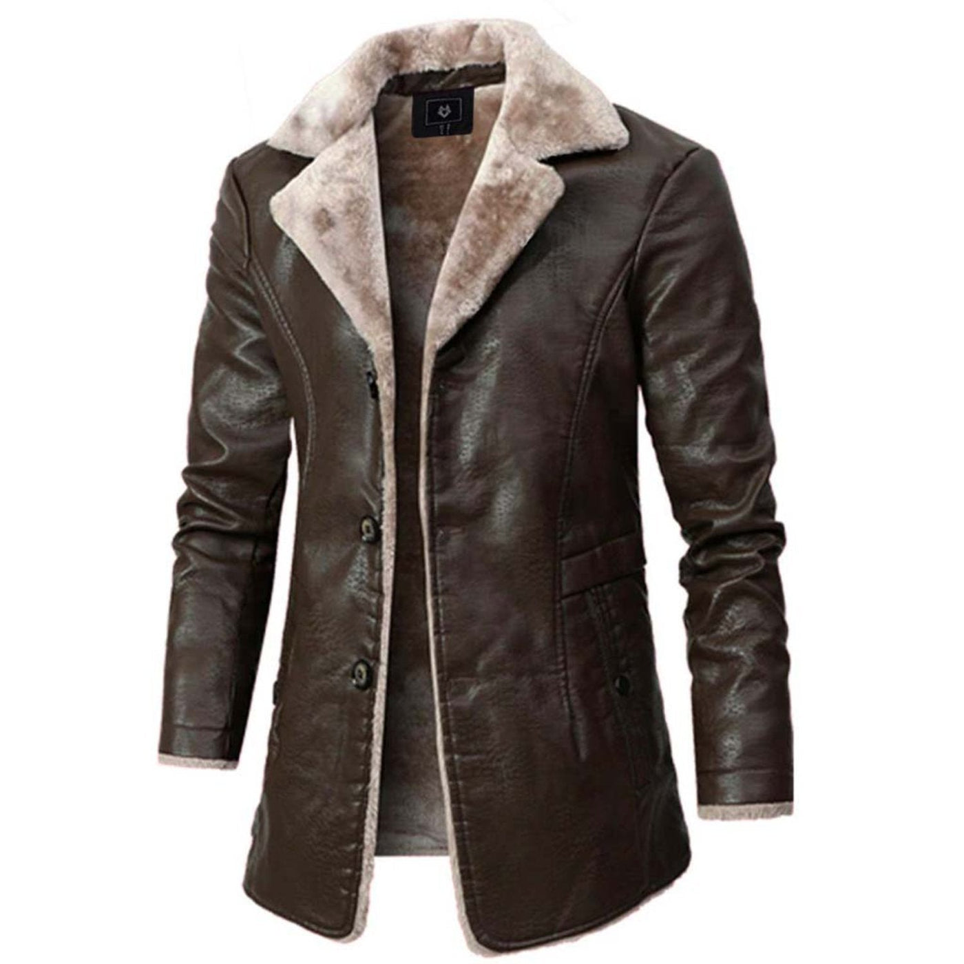 Manteau en fausse fourrure à fermeture à boutons réversible