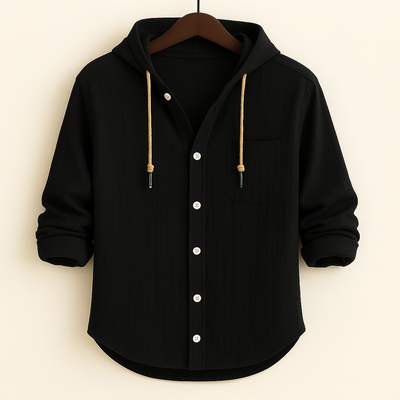 ROSSI ROMA™ | CHEMISE LUXE EN COTON SOUPLE AVEC CAPUCHE