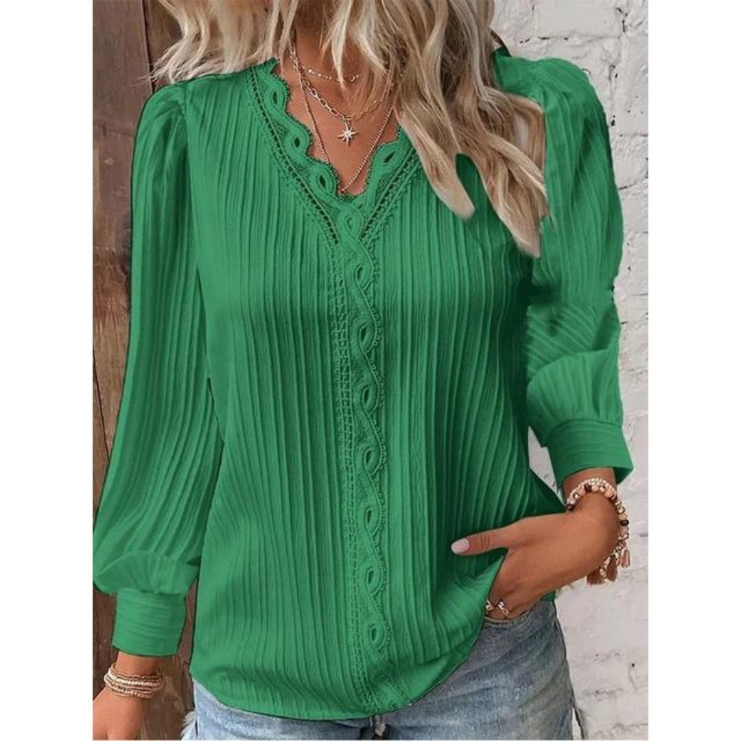 Luna - Élégante blouse à pintucks