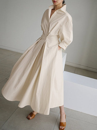 Brynn - Robe Swing A-Line avec Col Polo Chic