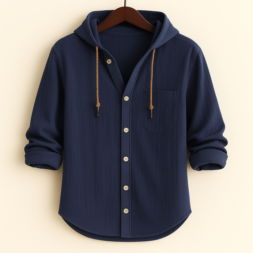 ROSSI ROMA™ | CHEMISE LUXE EN COTON SOUPLE AVEC CAPUCHE