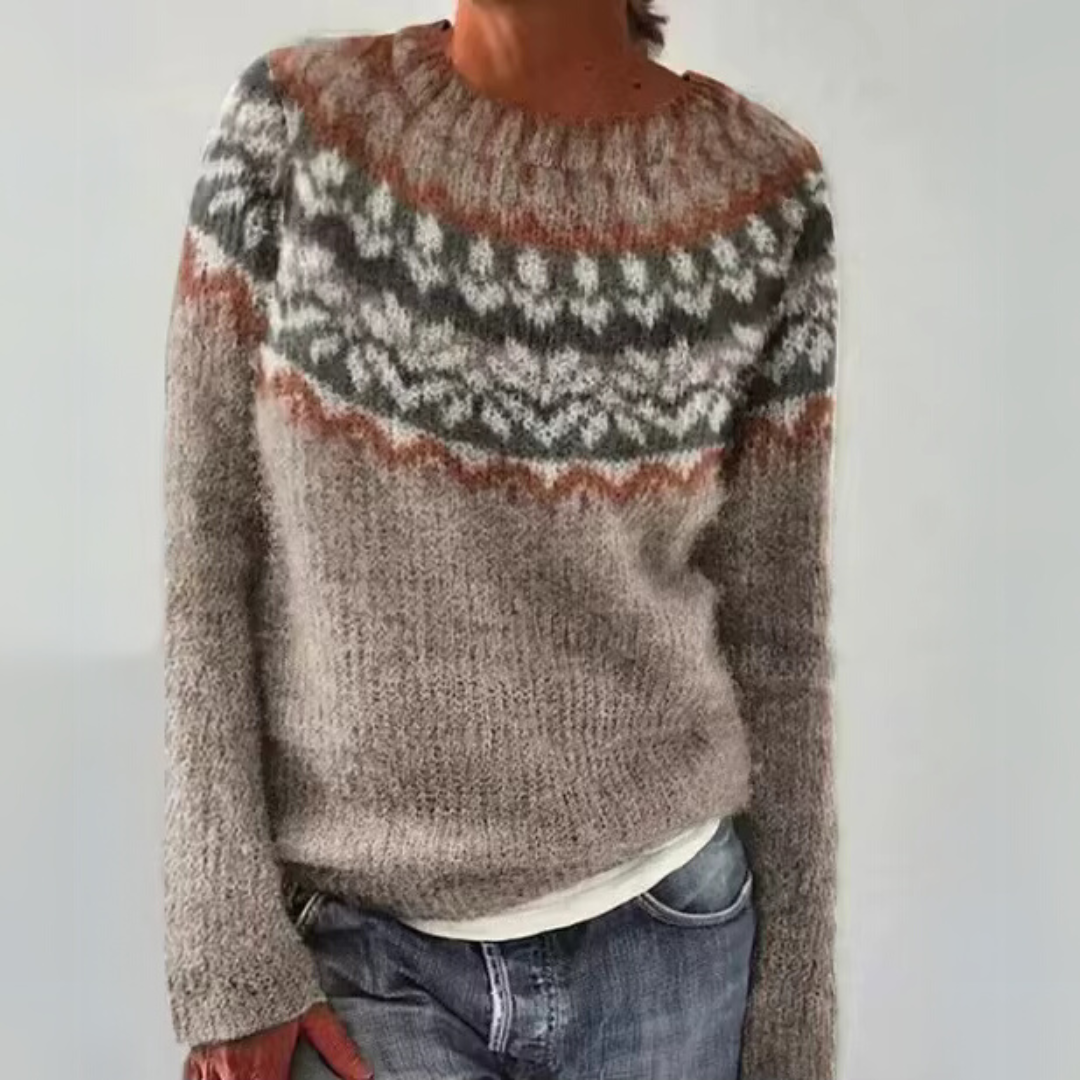 Giulia – Pull confortable - brun/beige
