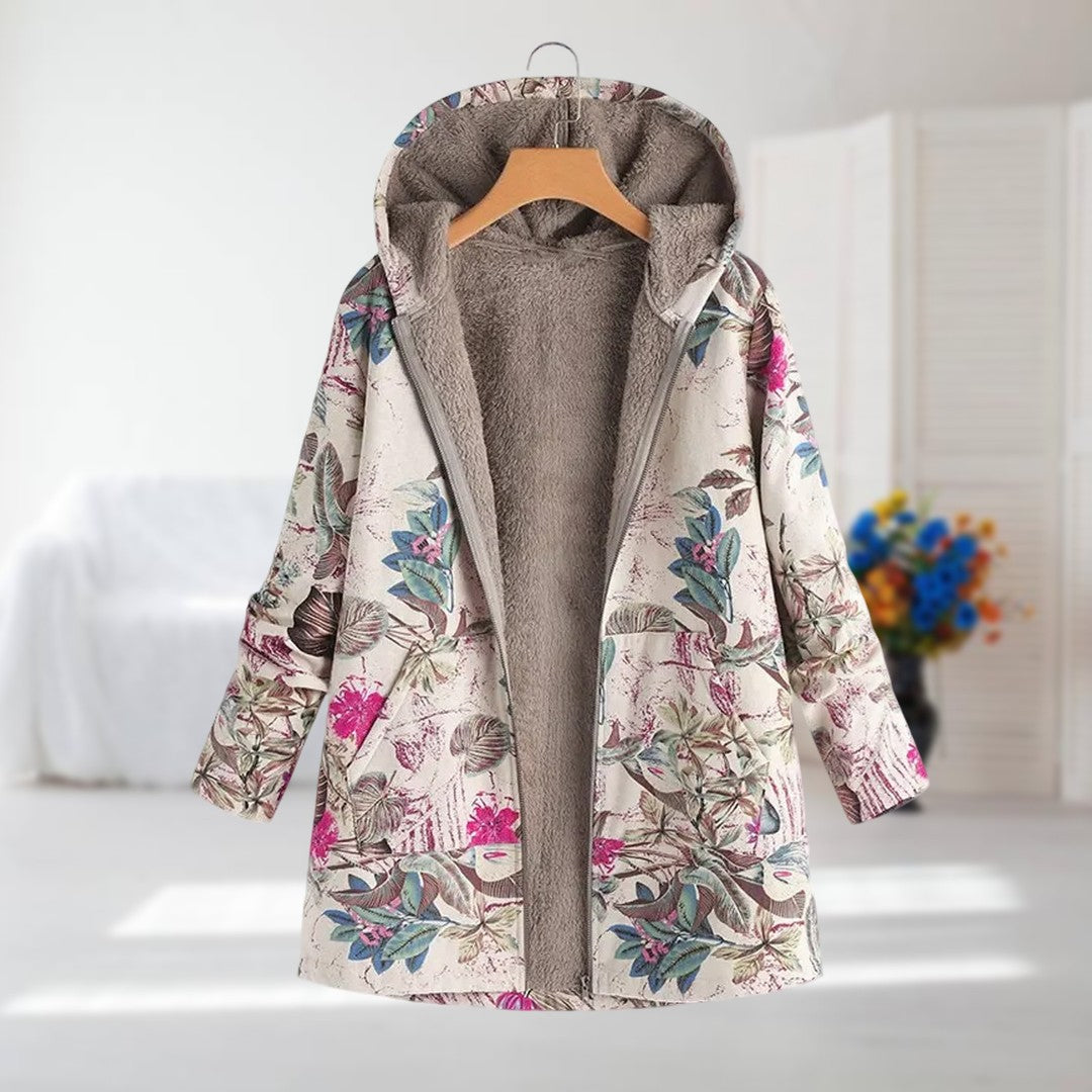 Juliette | Manteau Imprimé à Doublure Polaire
