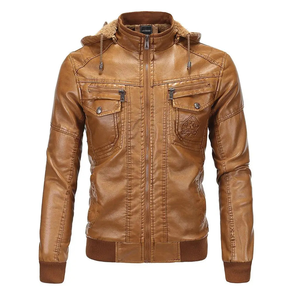 Nathan™ | Blouson noir avec capuche amovible