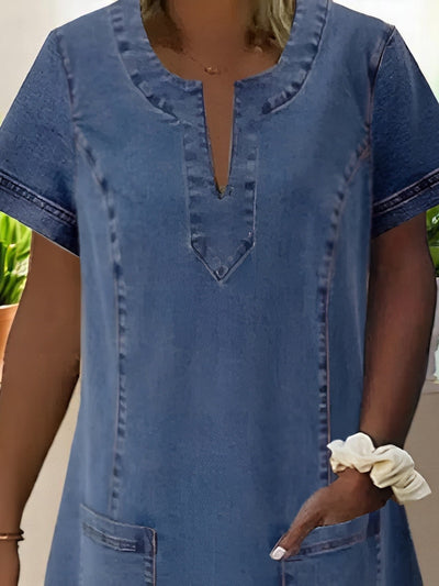 Perrine | Robe en denim doux avec poches avant