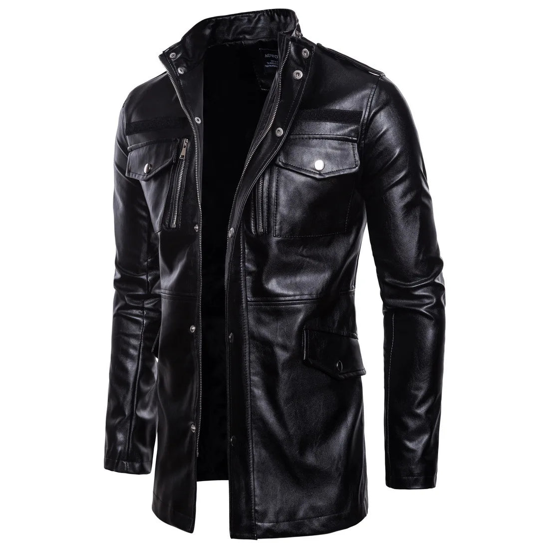 Victor™ | Manteau long noir au style militaire