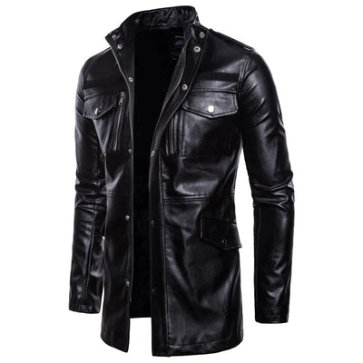 Victor™ | Manteau long noir au style militaire