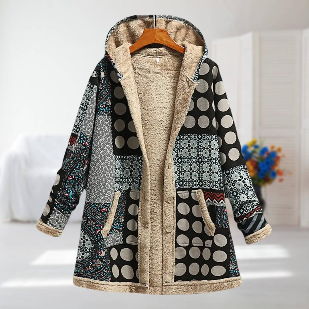 Juliette | Manteau Imprimé à Doublure Polaire
