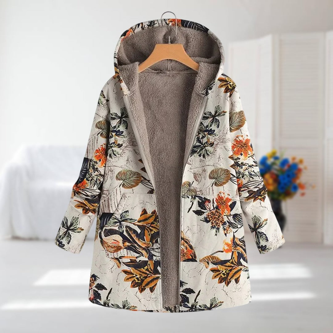 Juliette | Manteau Imprimé à Doublure Polaire
