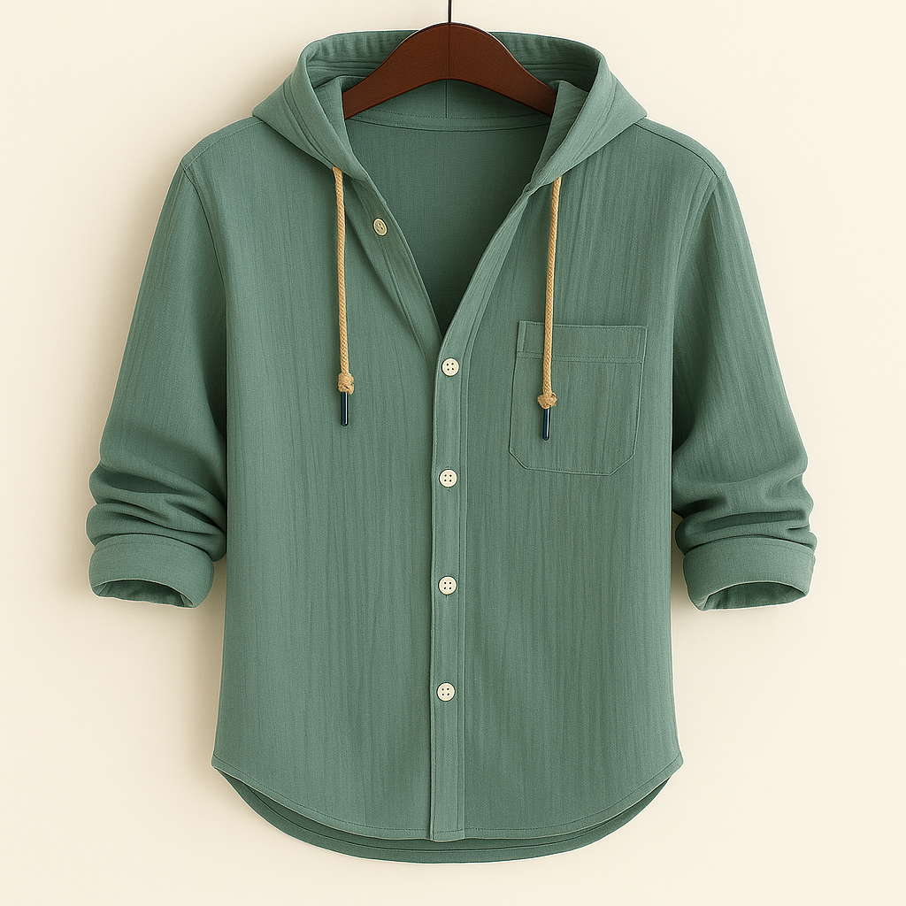 ROSSI ROMA™ | CHEMISE LUXE EN COTON SOUPLE AVEC CAPUCHE