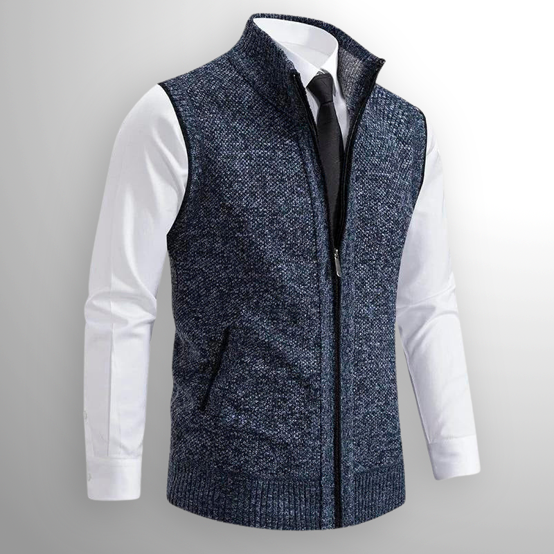Gilet en Laine Harrison à Zip Complet