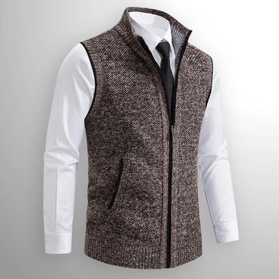 Gilet en Laine Harrison à Zip Complet