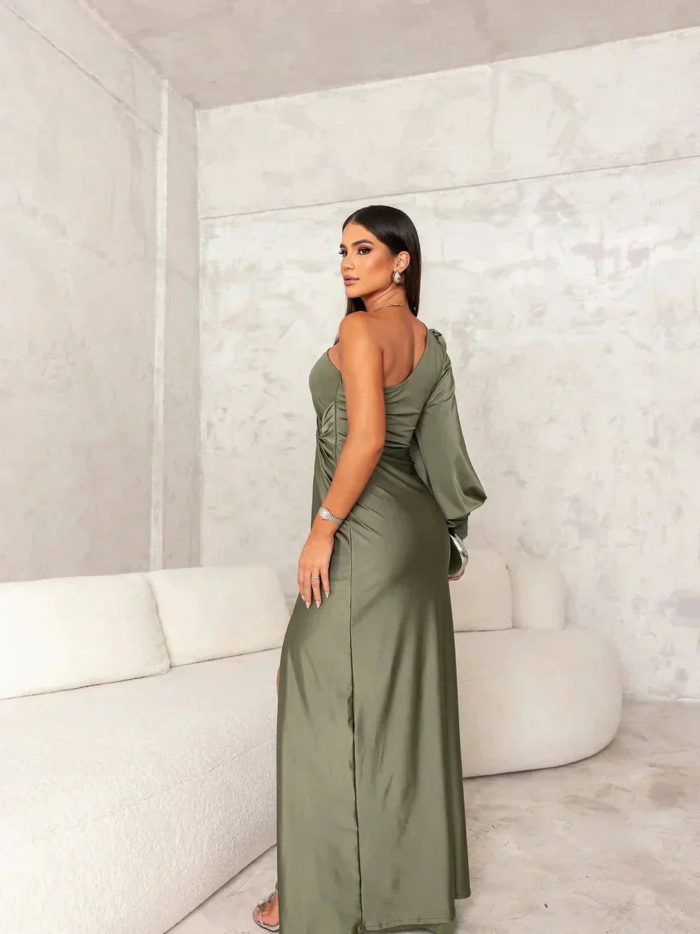 Victoria™ | Élégante Robe en Soie avec Fente